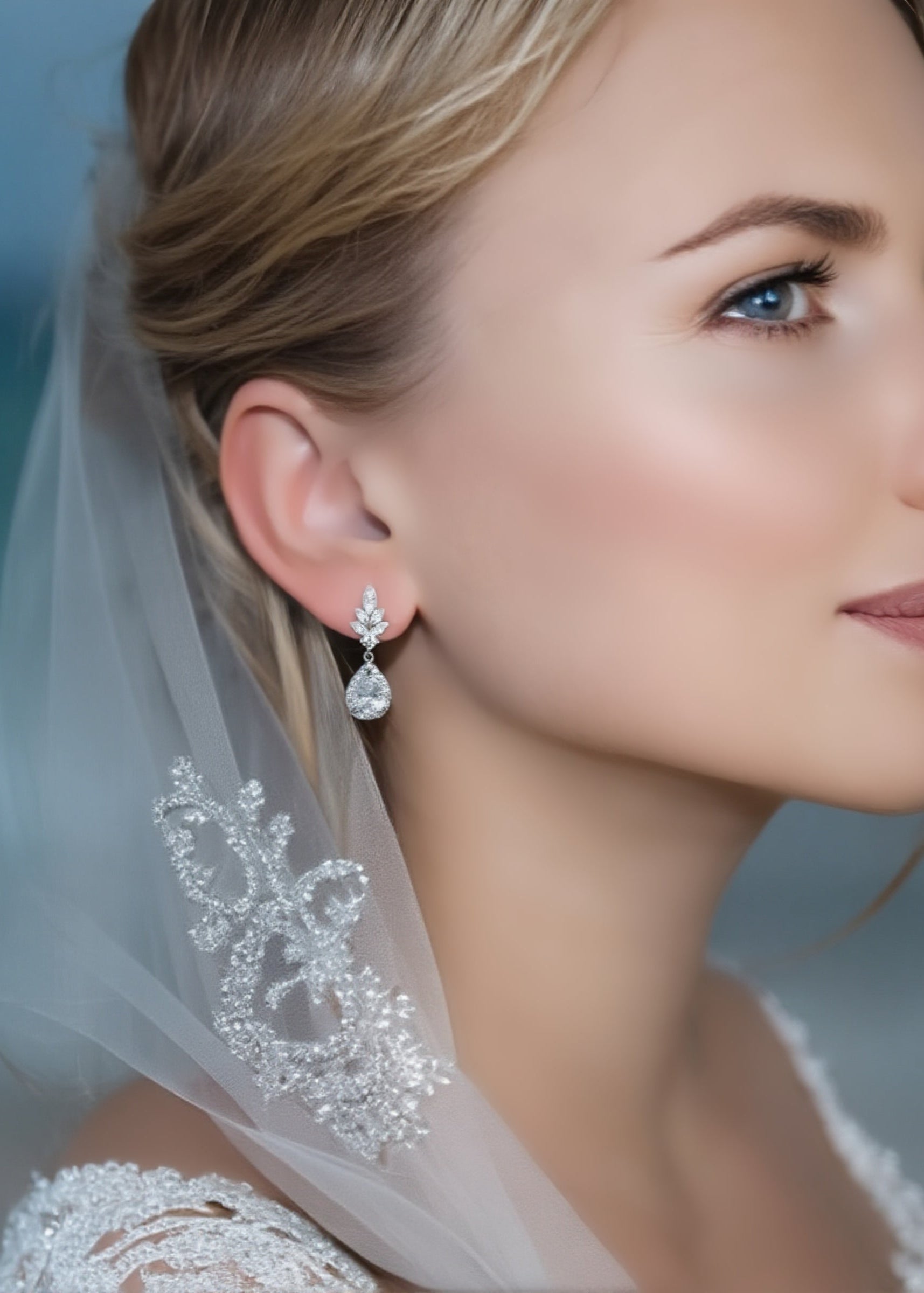 Teardrop Crown Studs