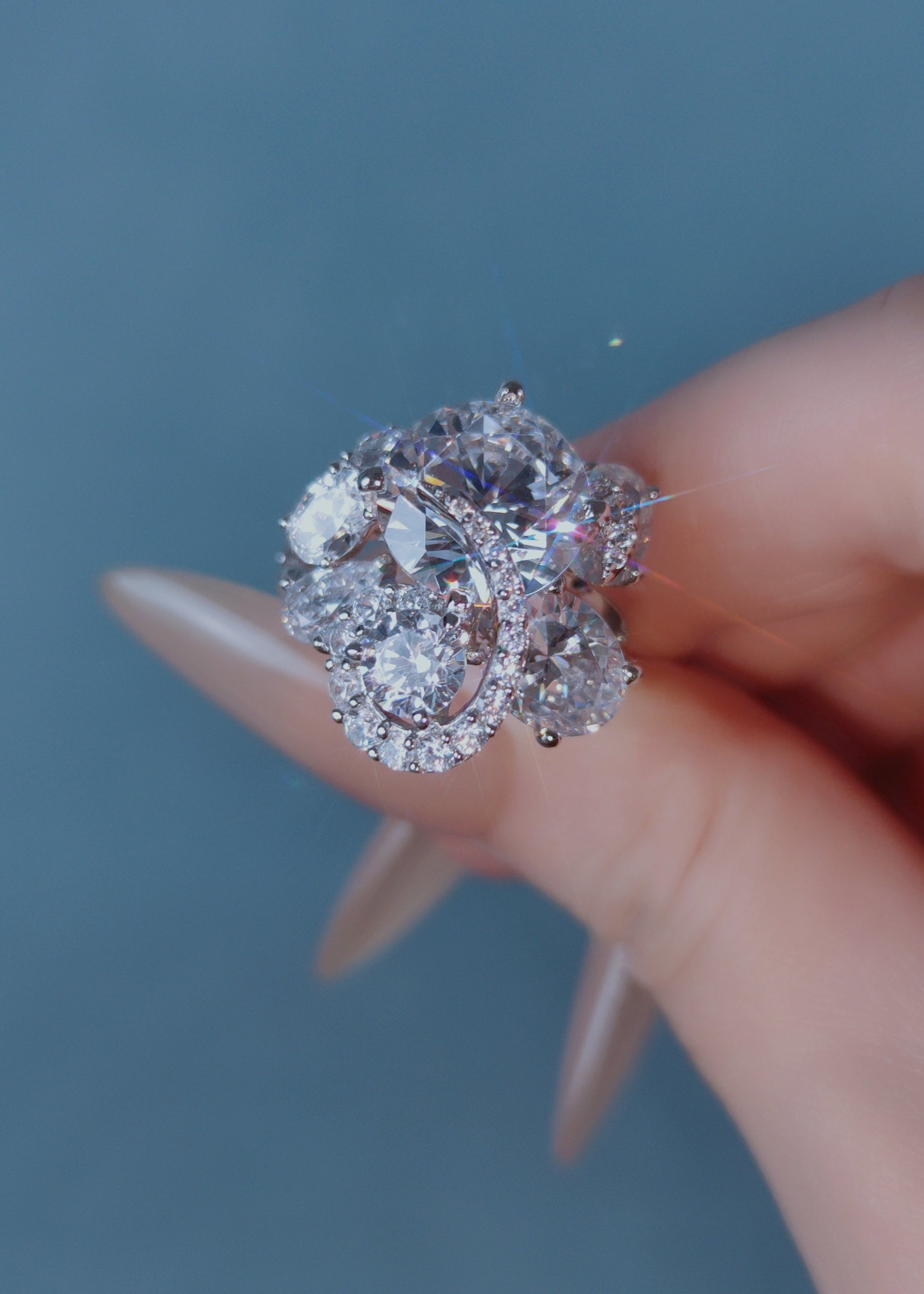 Celeste Bloom Spiral Ring