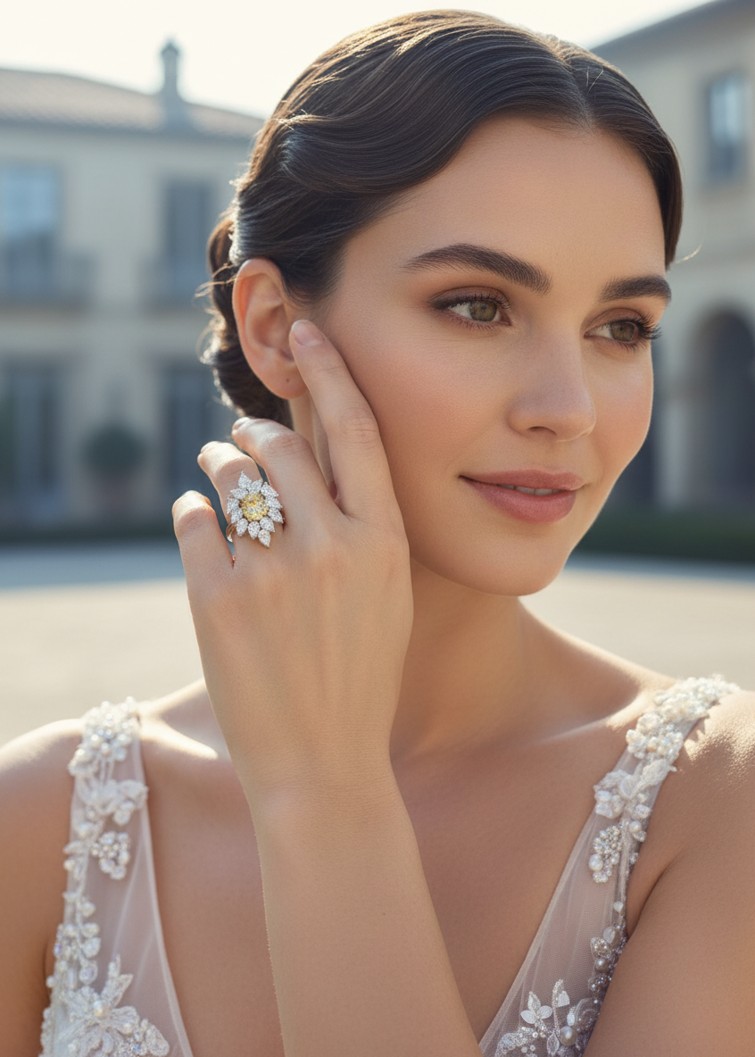 Sunburst Marquise Ring