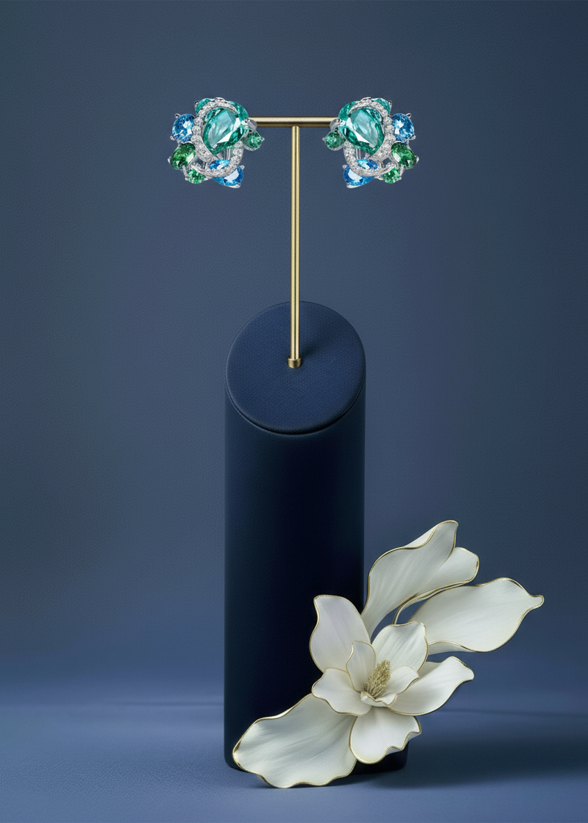 Celeste Bloom Crest Studs