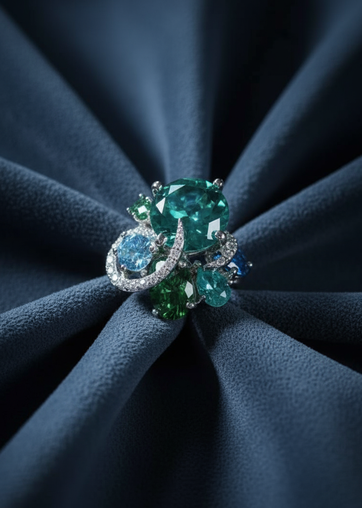 Celeste Bloom Spiral Ring