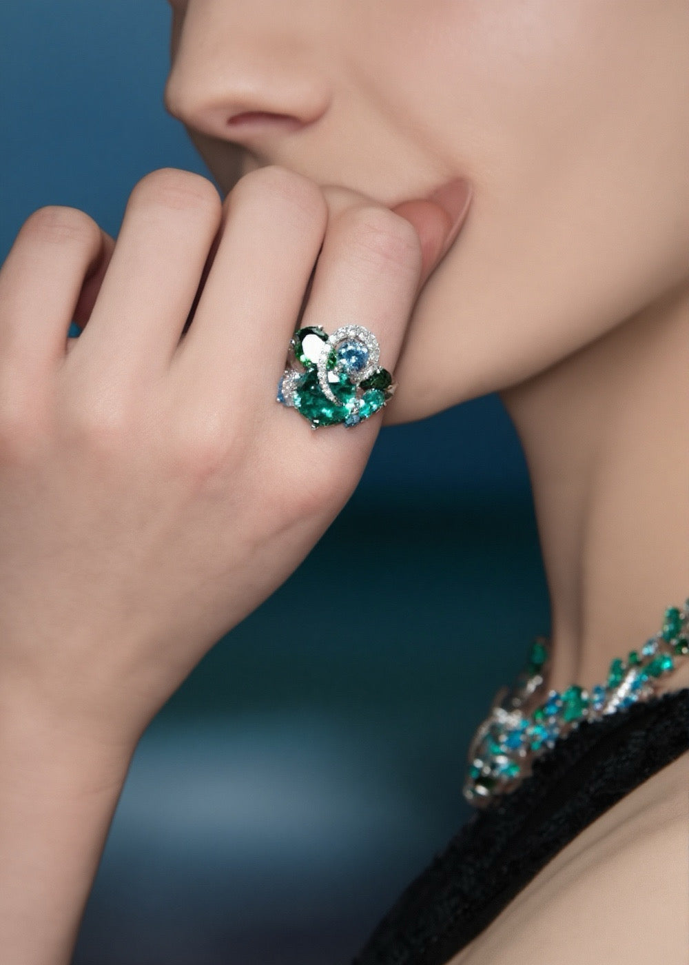 Celeste Bloom Spiral Ring