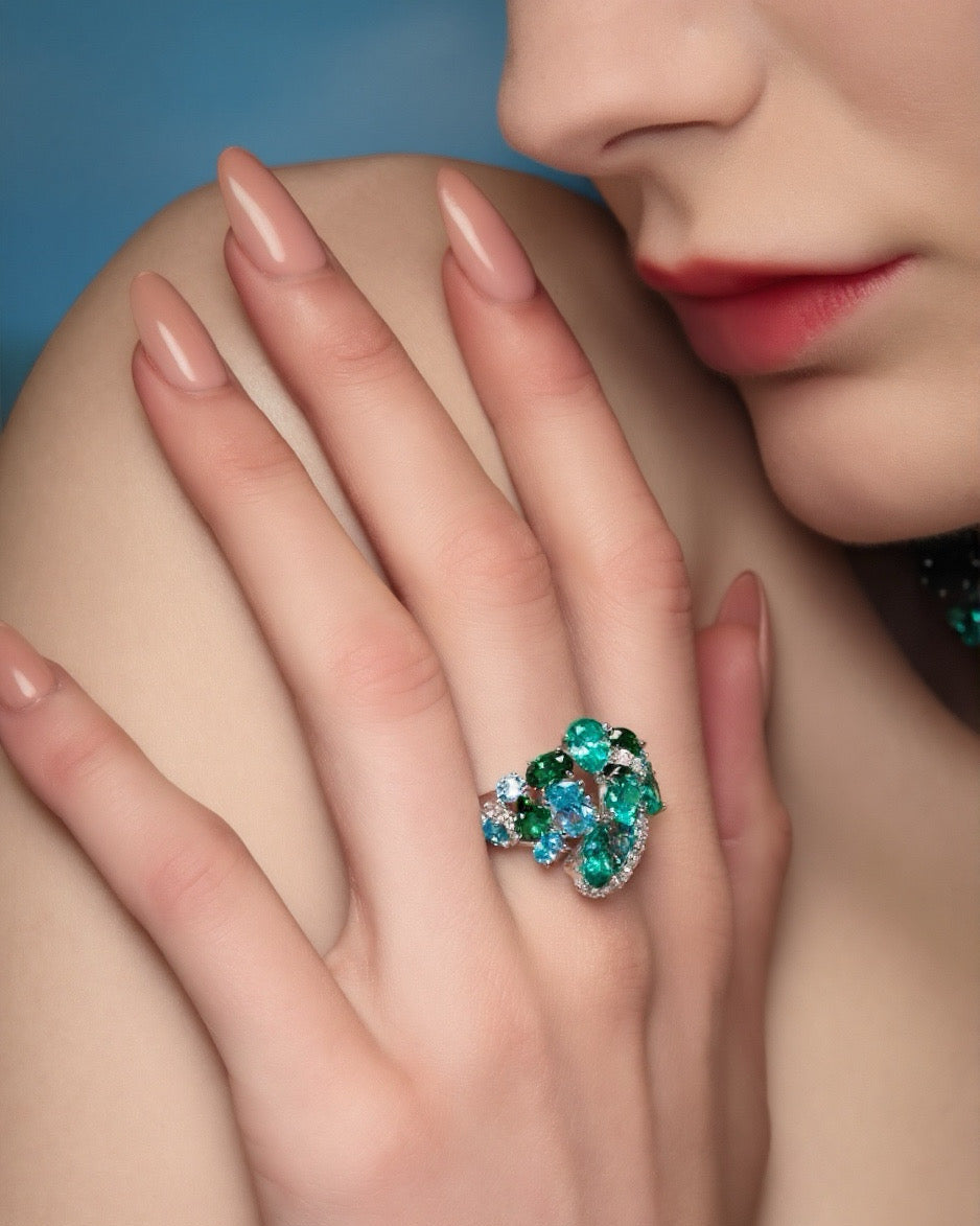 Celeste Bloom Cluster Ring