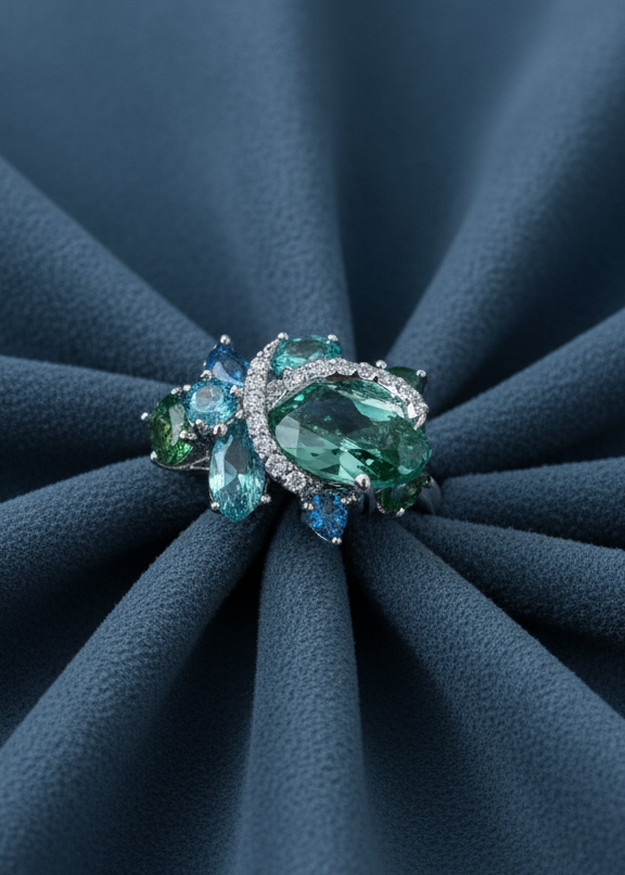 Celeste Bloom Crest Ring