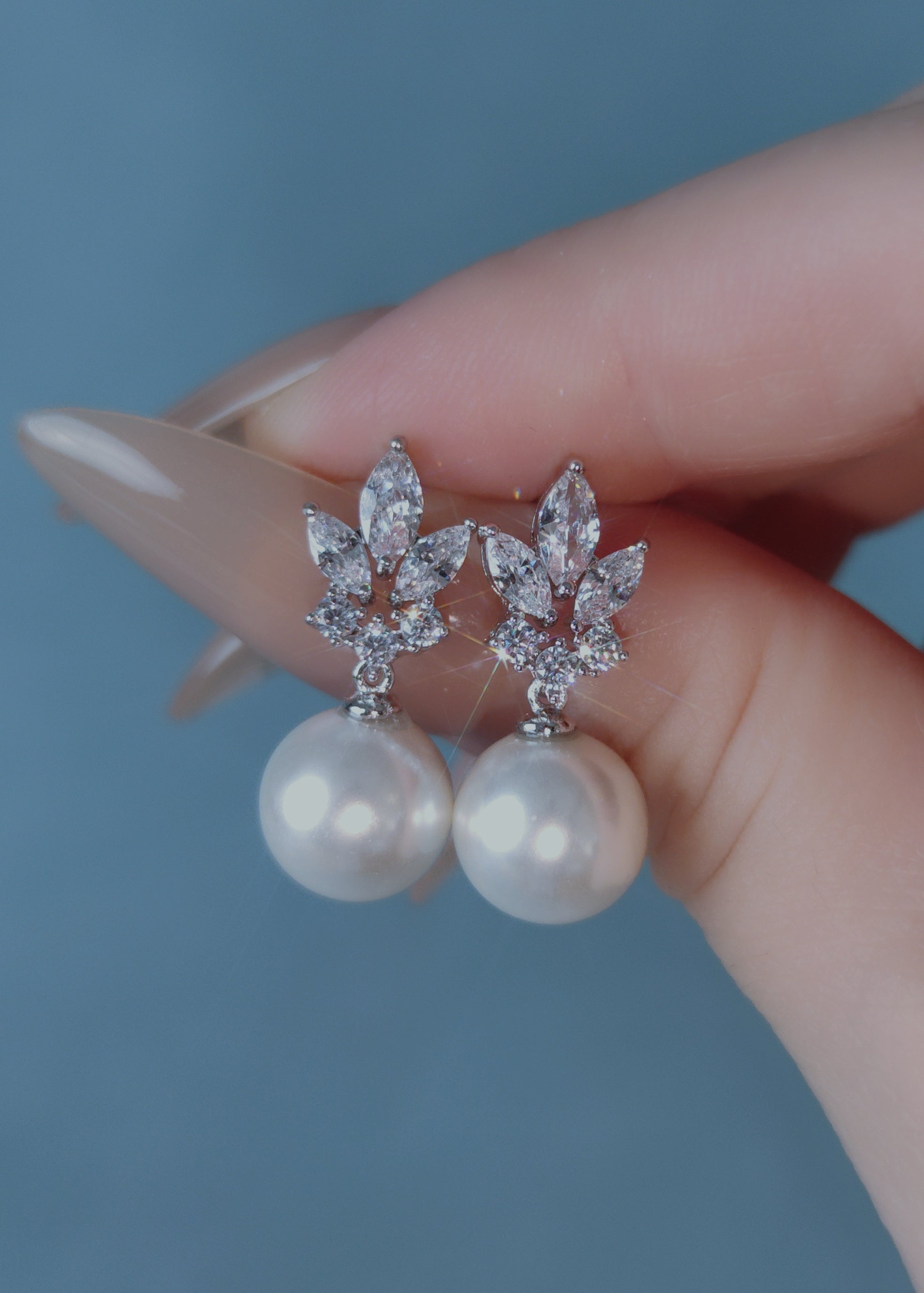 Luxe Petal Pearl Studs