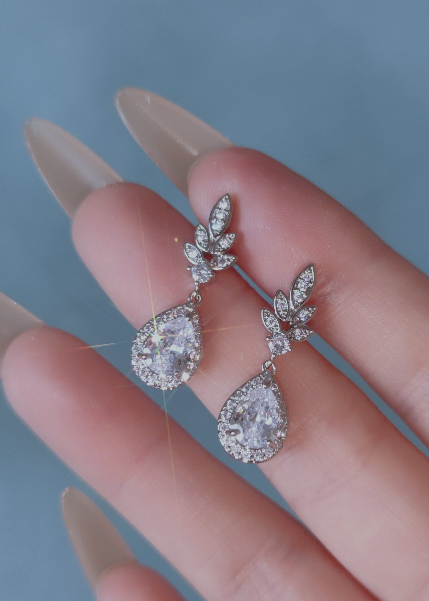 Teardrop Crown Studs