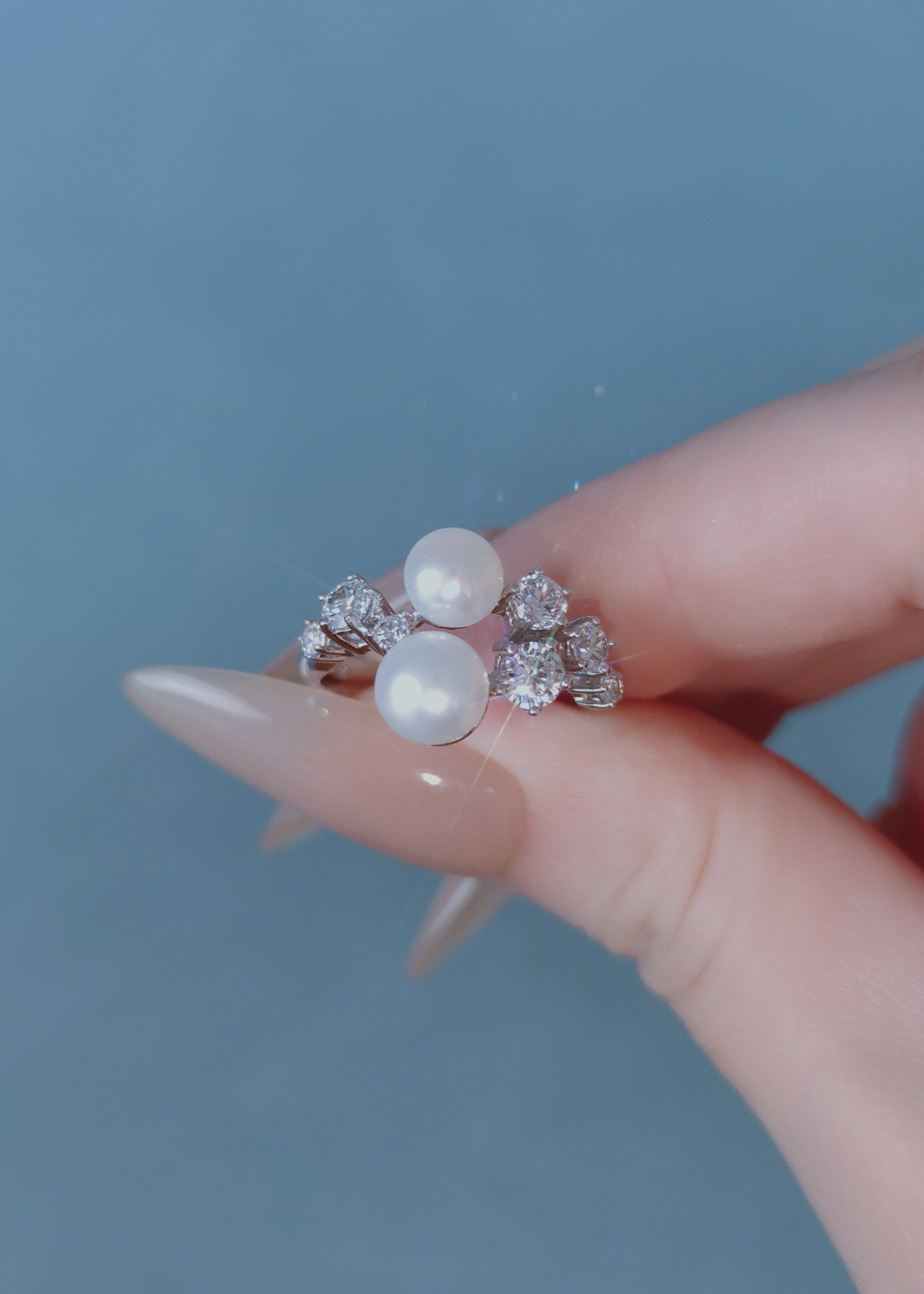 Luna Twin Pearl Ring