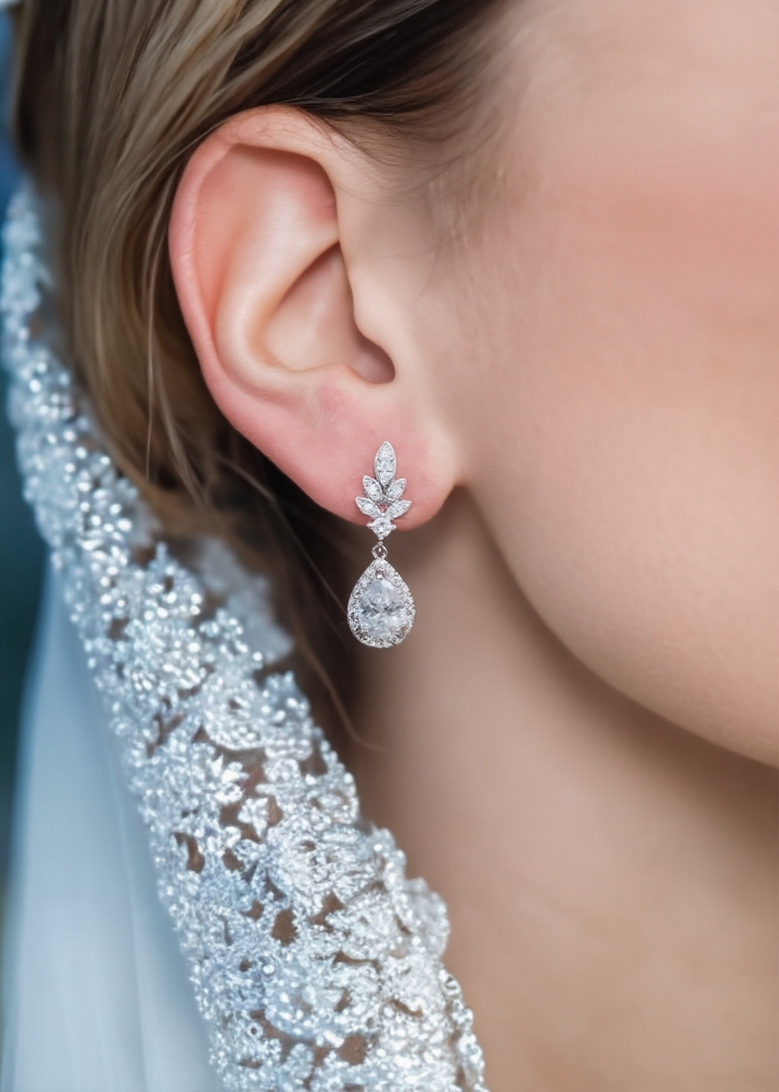 Teardrop Crown Studs