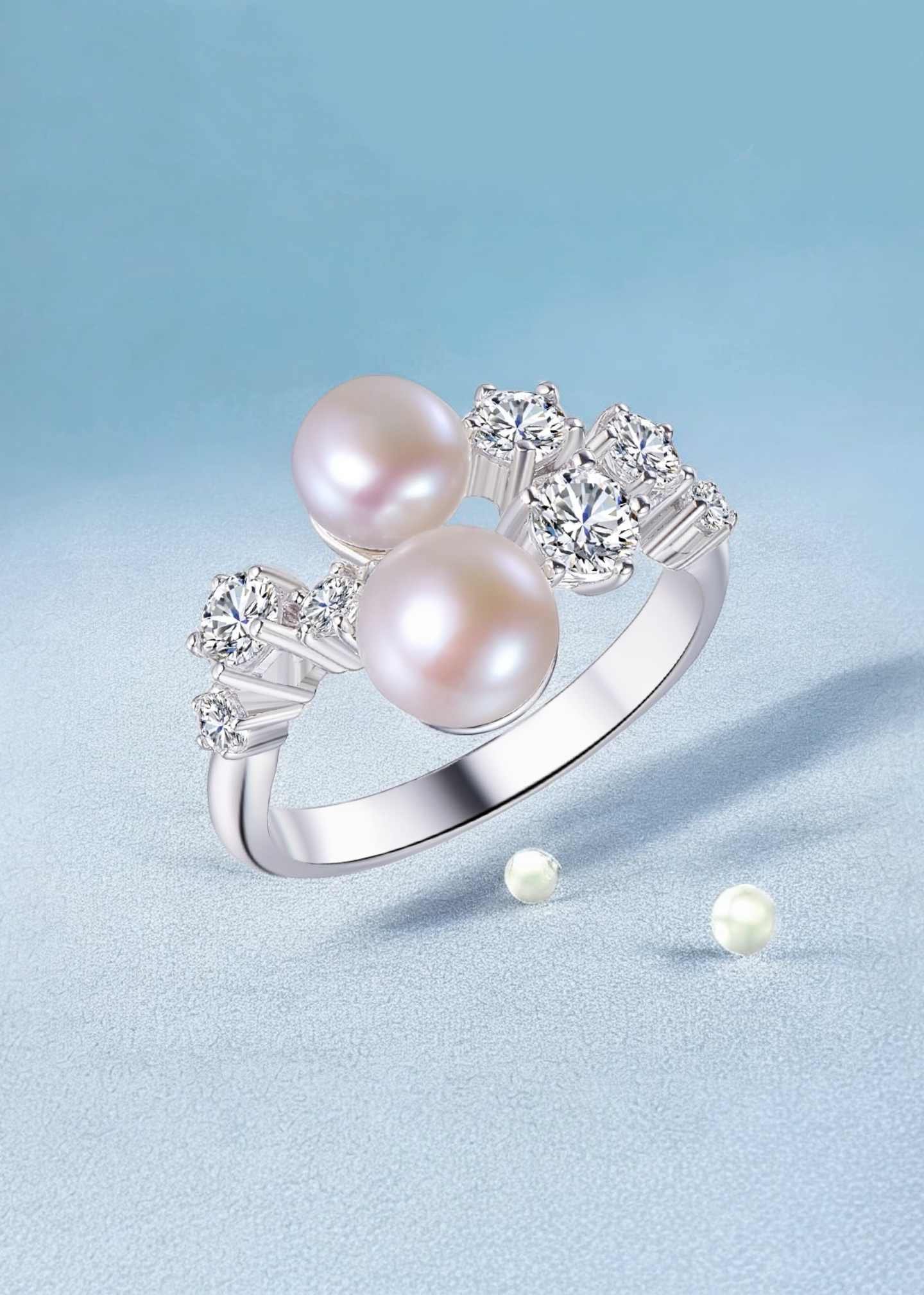 Luna Twin Pearl Ring