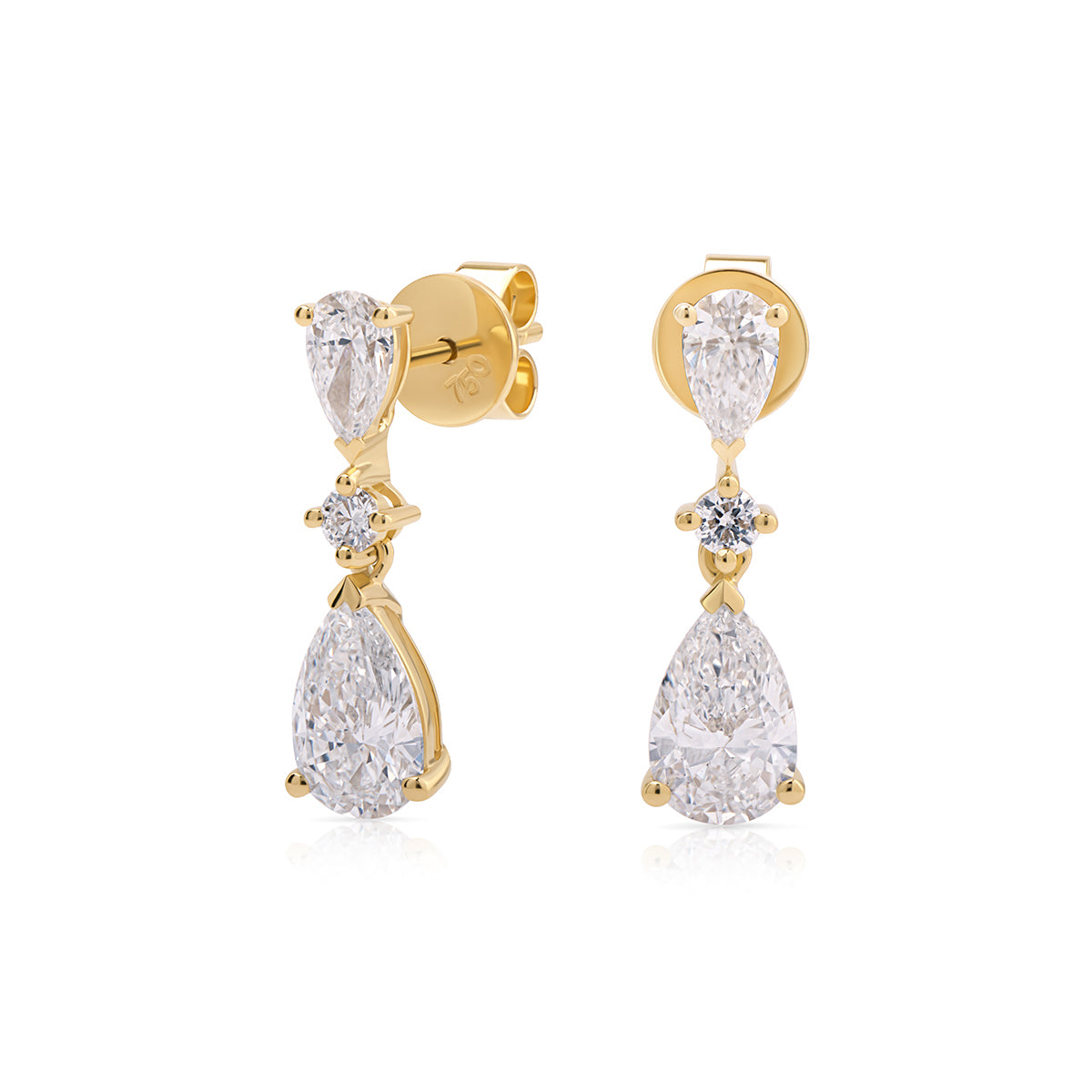 Pear Diamond Drop Earrings