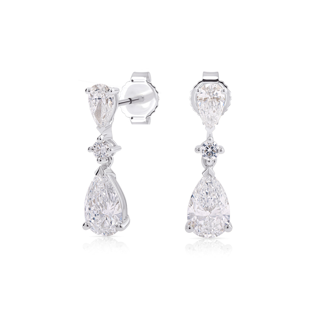 Pear Diamond Drop Earrings