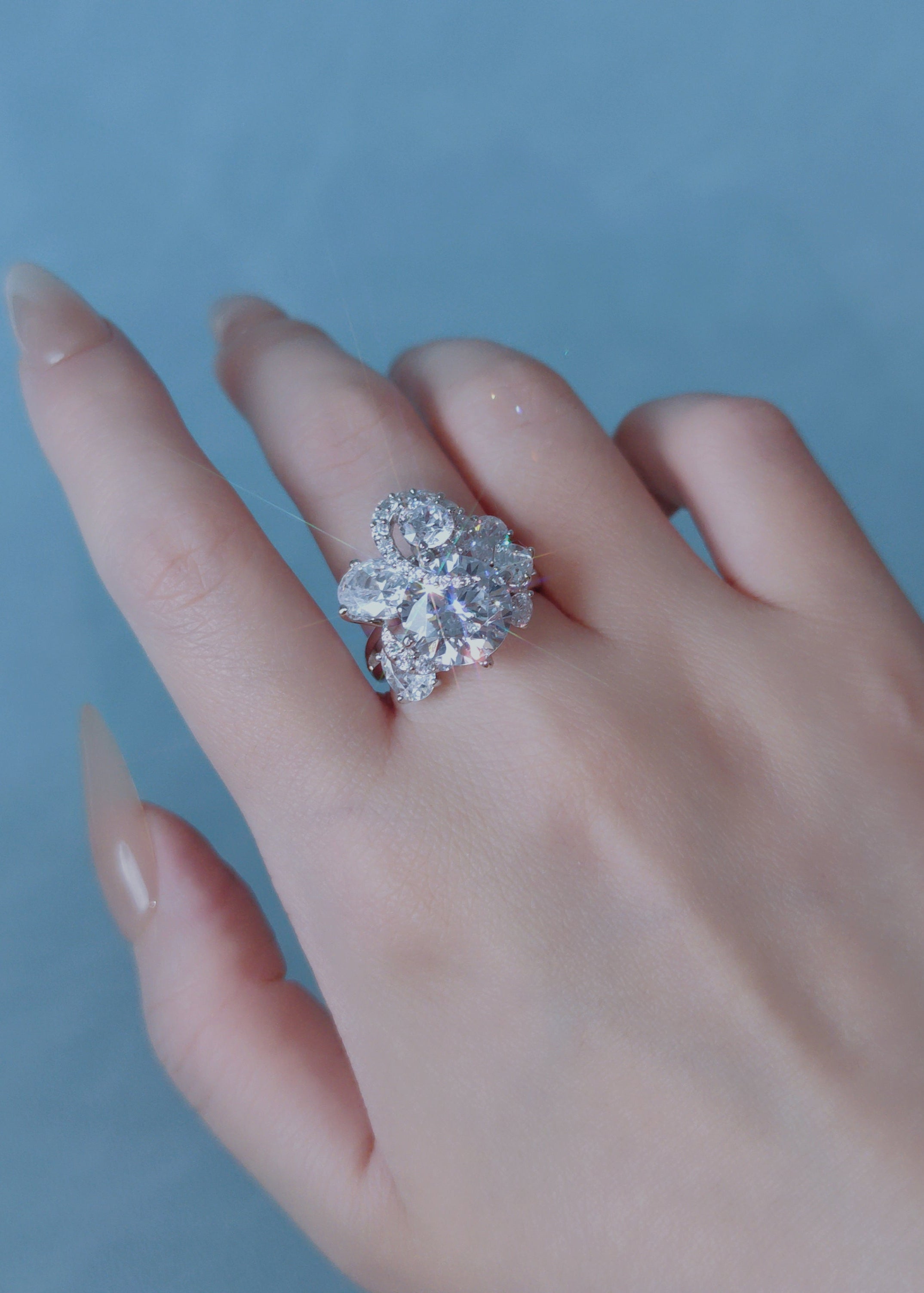 Celeste Bloom Spiral Ring