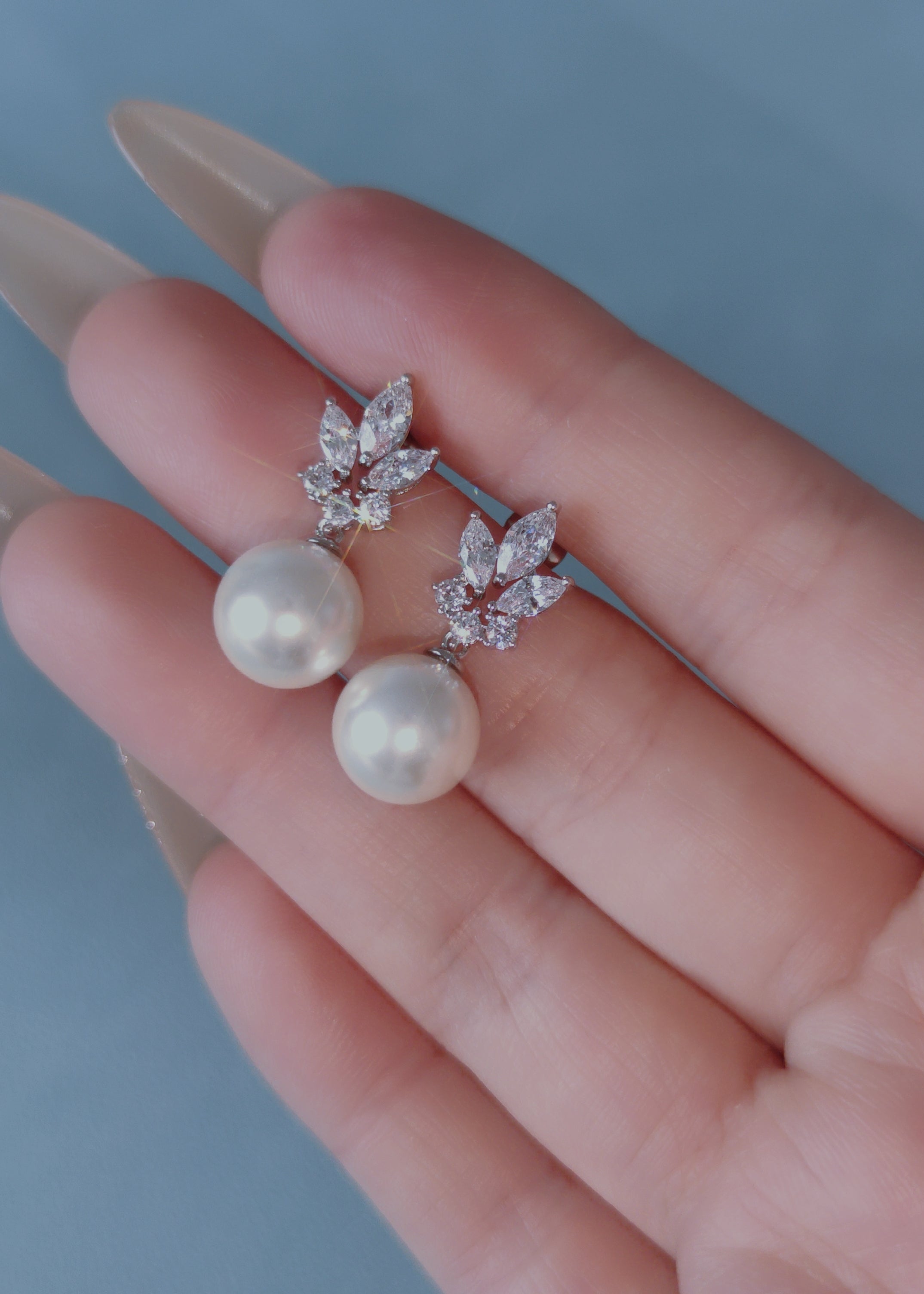Luxe Petal Pearl Studs