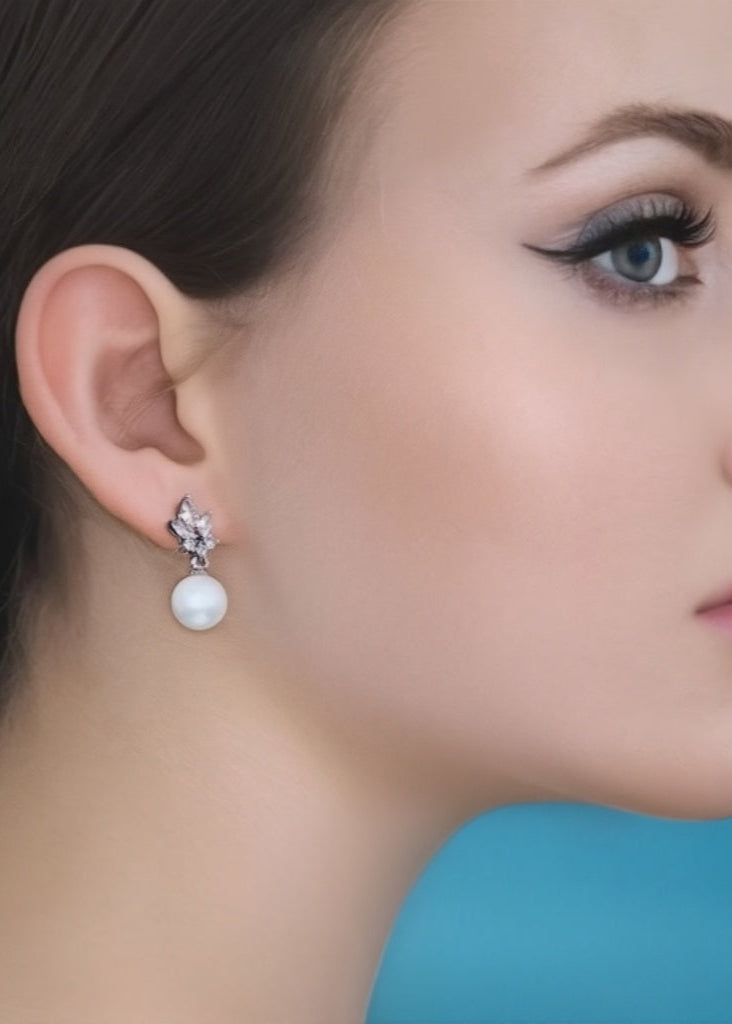 Luxe Petal Pearl Studs