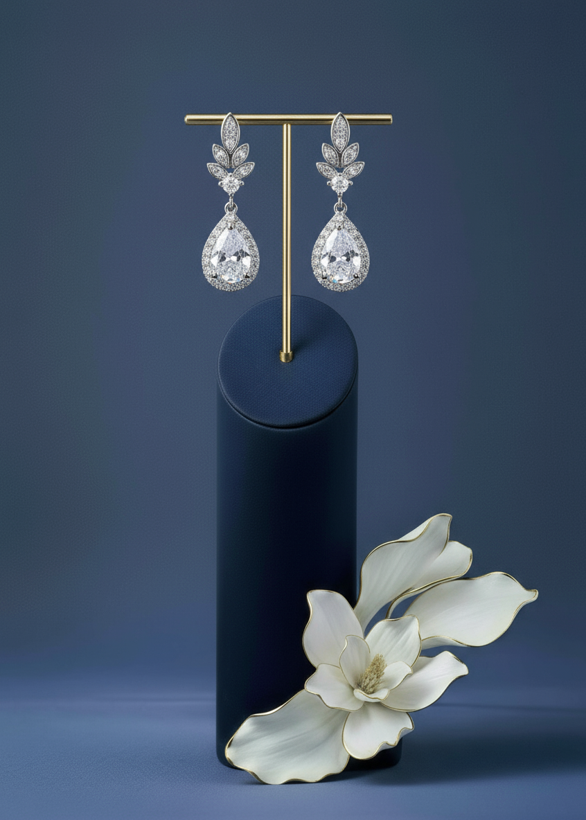 Teardrop Crown Studs