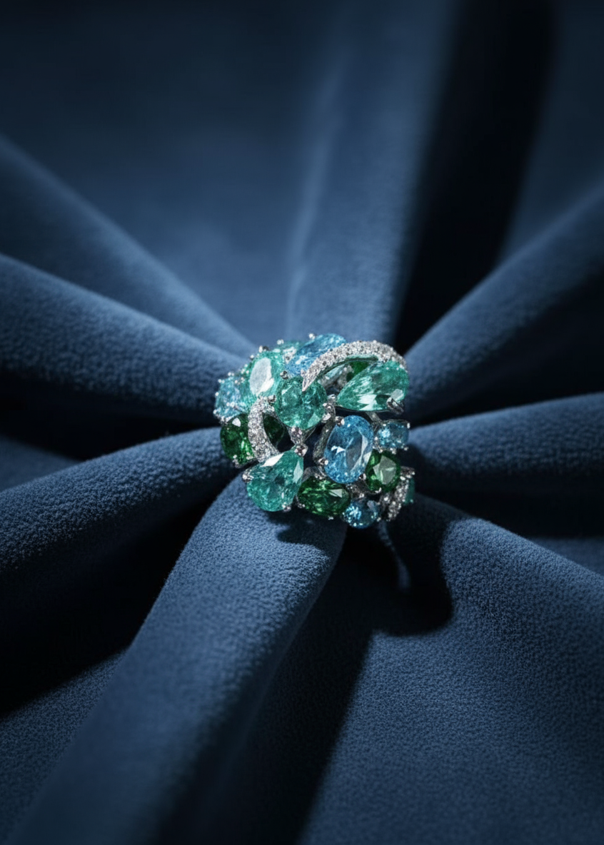 Celeste Bloom Cluster Ring