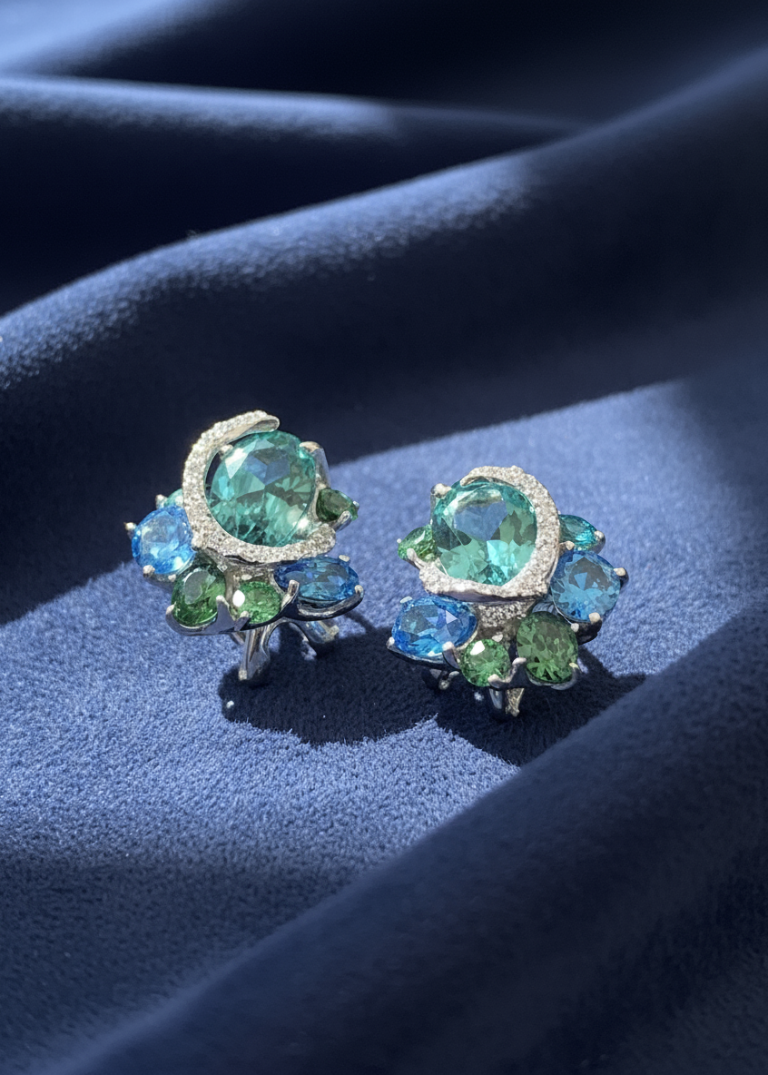 Celeste Bloom Crest Studs