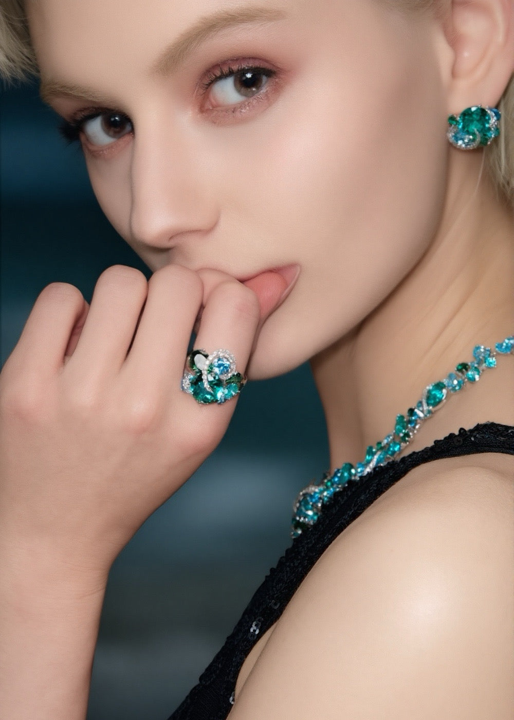 Celeste Bloom Spiral Ring
