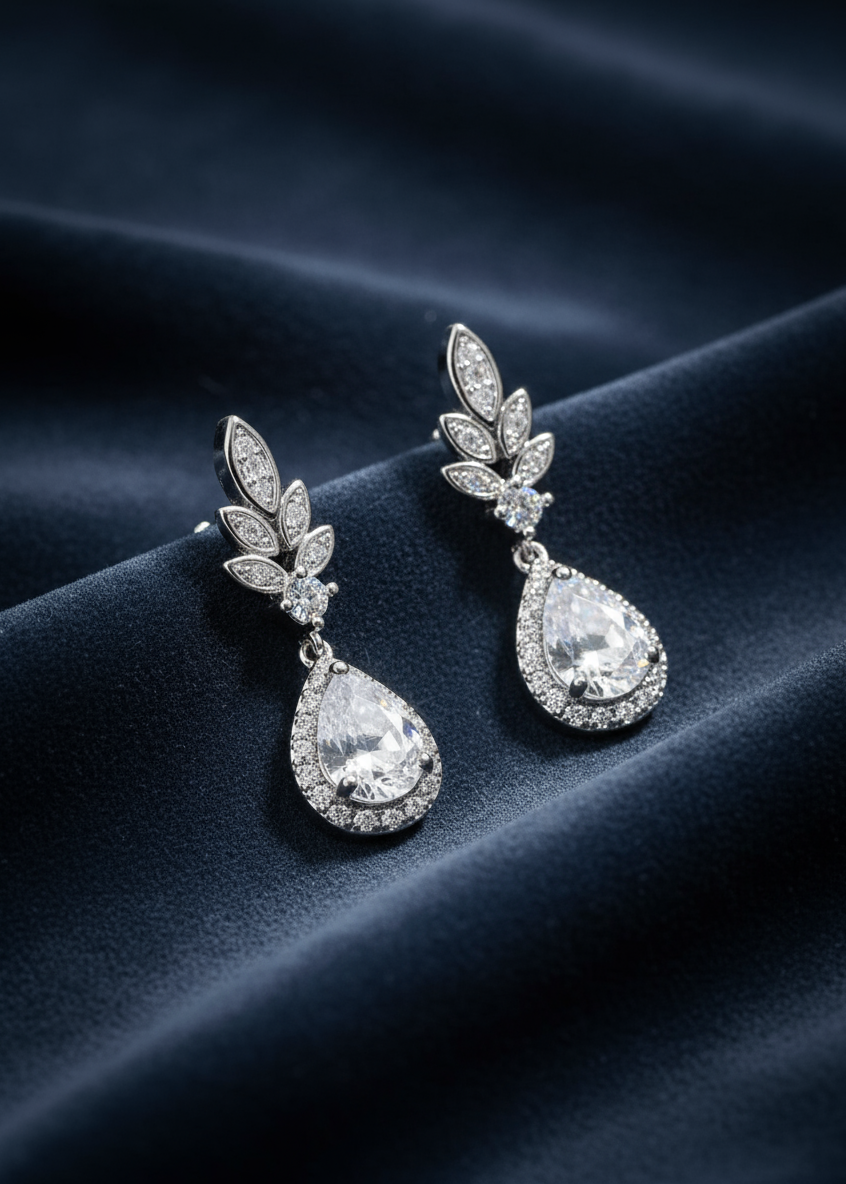 Teardrop Crown Studs