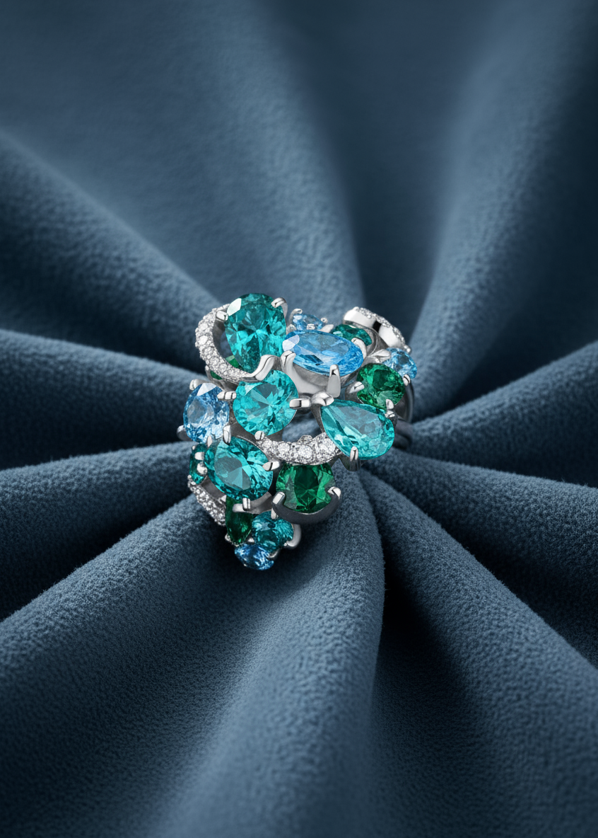 Celeste Bloom Cluster Ring