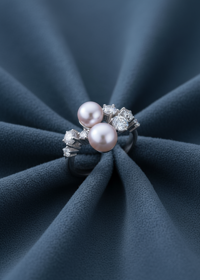 Luna Twin Pearl Ring