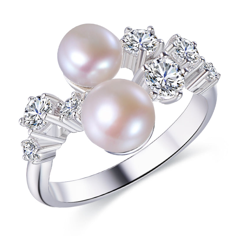 Luna Twin Pearl Ring