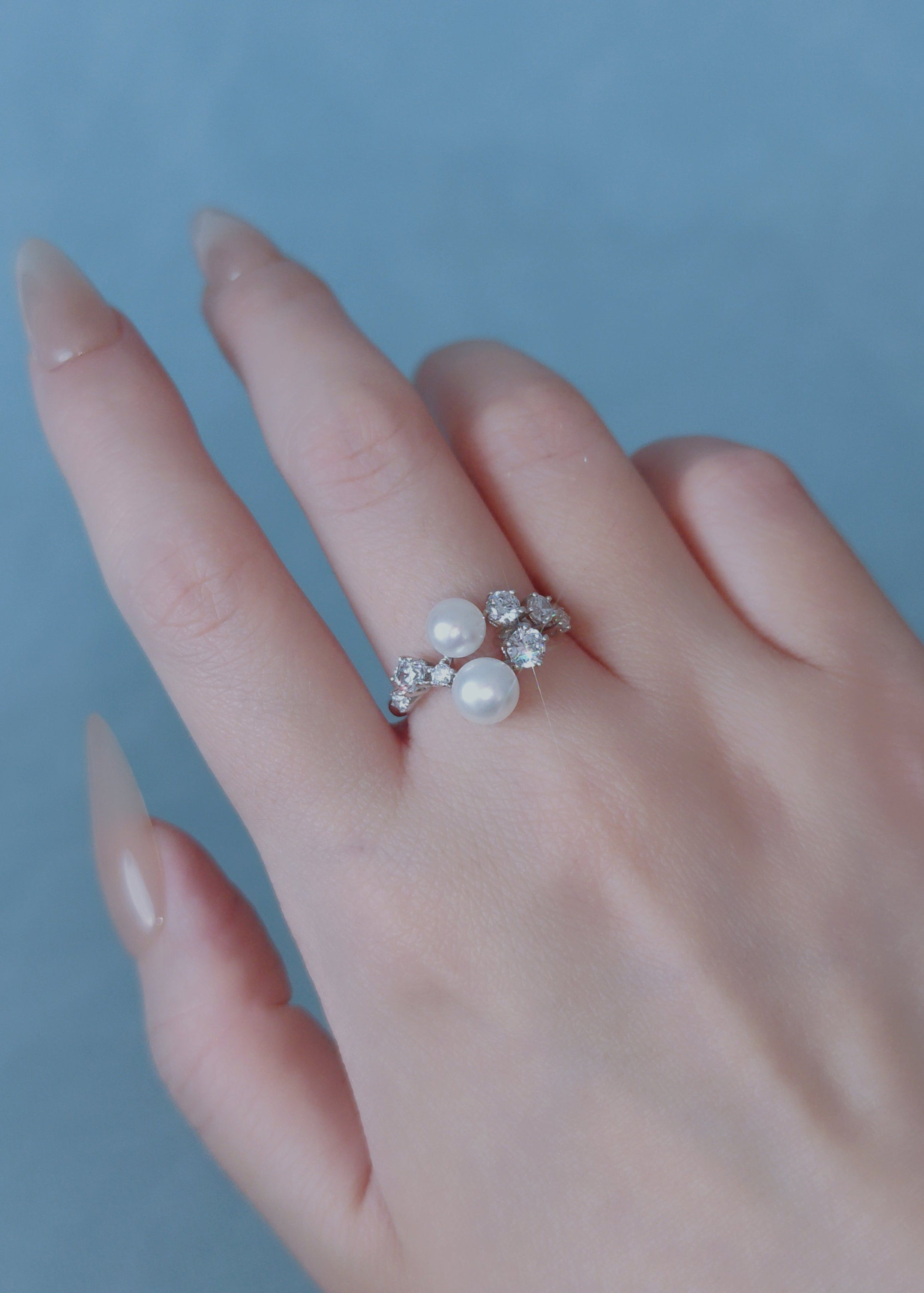 Luna Twin Pearl Ring